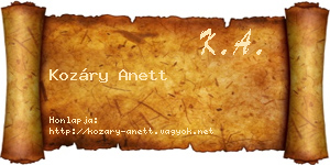 Kozáry Anett névjegykártya